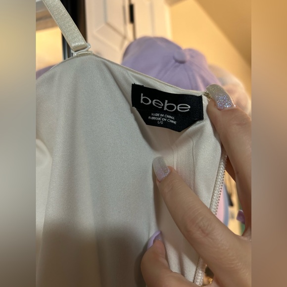 🔥Bebe fitted white, black&cream color block dress-size L - Picture 15 of 16